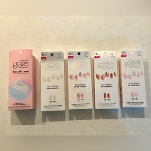 Dashing Diva Glazed Donut Lamp and 4 packs of Semi Cured Gel Nail Strips